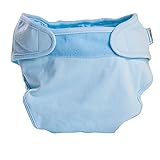 エルフ ベビー(Fairy Baby) ベビー用 竹繊維 通気抗菌 TPU防水 赤ちゃん布おむつカバー１枚＋4重布おむつ1枚 (ブルー、L)