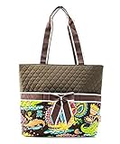 Monogram Ready Quilted Crocodile Print 3pc Diaper Bag Set with Changing Pad and Small Zipper Tote [並
