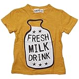 《初夏盛夏対応》 ALMOND BAR(アーモンドバー) 天竺FRESH MILK DRINK半袖Tシャツ 100cm/Ma NO.AH-72205