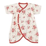 (チャックル) chuckle *スウィートガール*ローズ花柄コンビ肌着【1枚売り】 レッド 50-60cm P6772-60-21