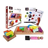 baby-mine（ベイビーマイン) 平面・立体パズル 木製 積み木 知育玩具 こども おもちゃ (平面パズル＋立体パズル)