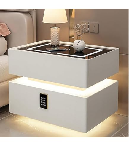 TPTBON パスワードロック LEDベッドサイドテーブル 充電ステーション TPTBON パスワードロック LEDベッドサイドテーブル 充電ステーション