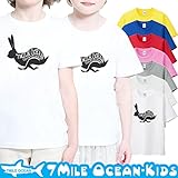 7MILE OCEAN 半袖 Tシャツ プリント キッズ ベビー 男の子 女の子 ジュニア ウサギ うさぎ ロゴ 90 100 110 120 130 140 150 160 cm サイズ ペアルック