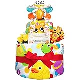 おむつケーキ Sassy（サッシー） 豪華３段５点ミニタオル・ウォッシュタオル・フェイスタオルセット/出産祝い/誕生日プレゼント ダイパーケーキ (パンパースS22 （出産祝い用に）)