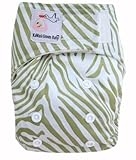 Kawaii New Improved Little Green Baby Bamboo Newborn Diaper in Pistachio Green Stripes by Kawaii Bab