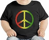 Rasta Peace Symbol オーガニックベビーTシャツ 12 - 18 Months