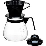 iwaki(イワキ) 耐熱ガラス コーヒーポット & ドリッパー レンジ ブラック 1L K7966C-B KT7966C-BK2