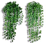 ROZZERMAN 観葉植物 人工 アイビー 縦90cm セット 壁掛け インテリア 雑貨 造花 壁掛 植物 吊り g111 (5本組セット)
