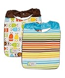 Baby Boy Bibs Set of 2 - Owls & Stripes - Minky Baby Bibs by Polka Dot Moon