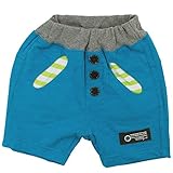 JEANS-b(ジーンズベー) 20/2度詰め天竺製品製品洗い加工済みボーダー使いハーフパンツ 90cm /ブルー NO.B-351002