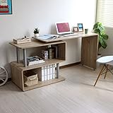 パソコンデスク L字型 コーナー 回転 幅120cm 幅85cm L字 デスク 机 つくえ ワークデスク PCデスク オフィスデスク ハイタイプ 木製 天然木 オーク ブラウン 突板 北欧 お洒落 PD006-OAK