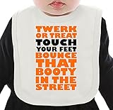 Twerk Or Treat Touch Your Feet Slogan ネクタイを有する有機ビブ Medium