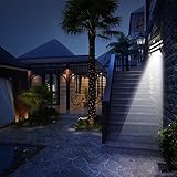 Falove 1pck Solar Motion Sensor LED Wall Mount Path Light, Black [並行輸入品]