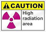 High Radiation Area Caution Sign - 14" wide x 10" tall [並行輸入品]