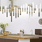 Amaonm 100pcs 2x2cm Silver Acrylic Rectangle Design Removable 3d DIY Mosaic Mirror Effect Crystal Wa
