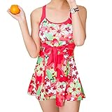 (マーシェル) Marshel マタニティ 水着 ワンピース ボタニカル柄 おしゃれ かわいい 体型カバー 産前 産後 長く使える マタニティスイミング レッド M