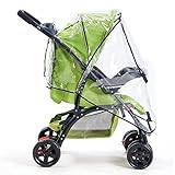 Powanfity_JP ベビーカー レインカバー 防水カバー フロントオープン 手押し車用雨カバー 透明 通気 防塵 防雨 防風 汎用型　両対面 四季兼用