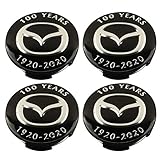 マツダ ホイールセンターキャップ アテンザ アクセラ ハブキャップ カバー CX-3/CX-4//CX-5/CX-8///デミオ バッジ エンブレムステッカー 56mm 4個セット[並行輸入品] (100周年ブラック)