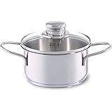 フィスラー (Fissler) 両手鍋 スナッキー キャセロール シルバー 14cm ガラス蓋付き ステンレス 耐熱 IH対応 【日本正規販売品】 008-126-14-000