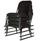 山善(YAMAZEN) スタッキングチェア(4個組) ブラック YSSC-53M-4P(BK/BK)