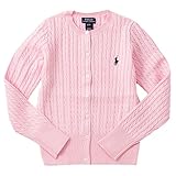 ポロ ラルフローレン キッズ レディース ケーブルニット カーディガン Cotton tops sweater 女の子 子供服 （サイズ：L、カラー：Resort pink） Polo Ralph L