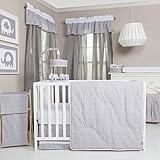 トレンドラボグレーとホワイト円ベビー寝具コレクション 3-pc. Crib Set グレー