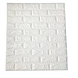 【3枚セット】 shopdp 3D立体壁紙 DIYレンガ調壁紙シール 70x77CM 軽量自己粘着模様替えウォールステッカ (ホワイト)