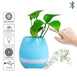 CAILYN 植木鉢 音楽植木鉢 ワイヤレス bluetooth スピーカー USB充電 スマートタッチ LED7色変換付き