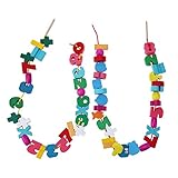 木製 知育玩具 赤ちゃん おもちゃ 紐通し ボビンひもとおし 木のおもちゃ 知育玩具セット 動物/果物など Broadroot (C)