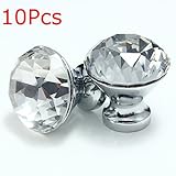 ILS - 10 pieces 30MM Crystal Glass Diamond Cabinet Drawer Knob Kitchen Pull Handle