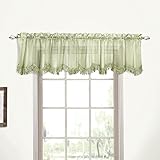High Quality Yvonne Fringed Shaped Valance, 56 by 15-Inch, Sage