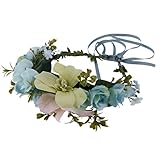 Lovoski 全３色　ヘアバンド　ティアラ　結婚式　パーティ　お祭り　調整可能　ヘアアクセサリー - ブルー