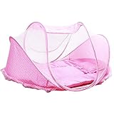 OLESTAR Instant Pop Up Mosquito Net Crib,Portable Breathable Travel Tent Bed for baby (Pink) by OLE 