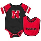Nebraska Cornhuskers Infant roll-out Onesieとよだれかけセット レッド