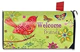 Butterflies and Birds Springメールボックスカバーようこそプリミティブ花標準
