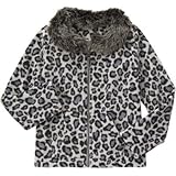 ジンボリー GYMBOREE/ ファーカラーカーディガン グレーレオパード アウターパーカー M【並行輸入】