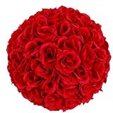 Generic新しい9.84インチウェディングの装飾ロマンチックSuper Flower KissingボールBurgundy