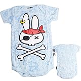 (シックス バニーズ) SIX BUNNIES ベビー服【ロンパース】パイレーツ・バニー (3～6ヶ月　身長60～65㎝　身幅19.5㎝着丈37㎝肩幅16㎝袖丈8.5㎝)