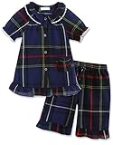 [Vaenait Baby]キッズ12ヶ月-7歳女の子綿100％夏ルームウェアパジャマ寝間着上下セットPetit Check Set Navy L