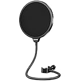 Aokeo Professional Microphone Pop Filter Mask Shield For Blue Yeti and Any Other Microphone, Mic Dual Layered Wind Pop Screen