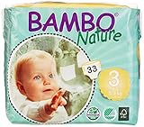 Bambo Nature Premium Baby Diapers, Midi, Size 3, 33 Count (One Month Supply) by Bambo Nature