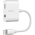 Belkin ライトニング & 3.5mmオーディオ デュアルアダプター iPhone 14 / 13 / 12 / SE / 11 / XR 対応 MFi認証 イヤホン・充電同時可 データ転送対応 ホワイト F8J212BTWHT