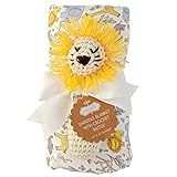 Mud Pie Swaddle Blanket and Crochet Rattle, Lion by Mud Pie