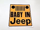 BABY IN Jeep ステッカー/グリル【マットイエロー】H125×W115mm　ラングラー　チェロキー