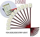 HKYSD LEDテープ 延長用ケーブル コネクタ 10mm 5050 SMD 単色用 片側半田付け不要 (10PCS 10mm 単色用延長ケーブル)