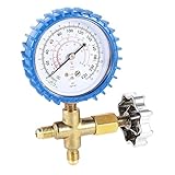 uxcell Air Conditioner 3-Way Valve Single Manifold Gauge 220psi 1/4SAE Thread [並行輸入品]