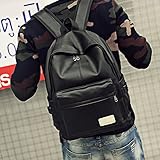Mutell（TM）ティーンエイジャーの高品質ブラックショルダーバッグを新着ヴィンテージ男性のPUレザーバックパック大容量ジッパーソリッドバックパック