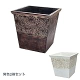 彫刻レリーフウッドA 2個セットホワイト