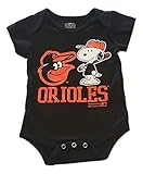Baltimore Oriolesスヌーピーat Bat Infantサイズ0 – 3 Months Onesie /ボディスーツ – ブラッククリーパー