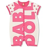 BABYDOLL（ベビードール） BIGロゴ星柄半袖ロンパース 子供服 ベビー 70cm ピンク